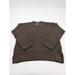 Madewell Small Sweater Womens Brown Elsmere Chunky Ribbed Wool Blend Pullover‎